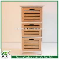 Concise style tall Wood storage cabinet with 3 drawers