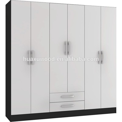 design 6 door wardrobe with drawers for bedroom