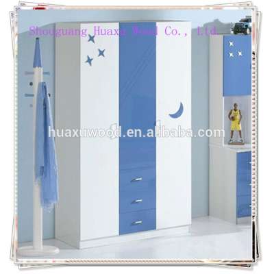 colorful wooden Wardrobe for kids bedroom wardrobe